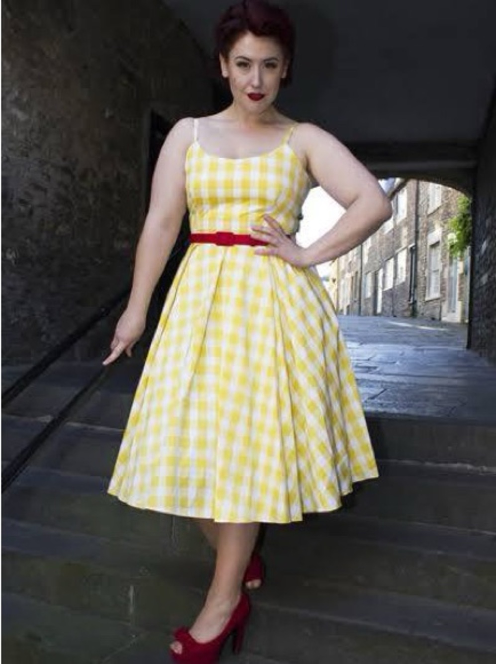 Vintage inspired gingham dress